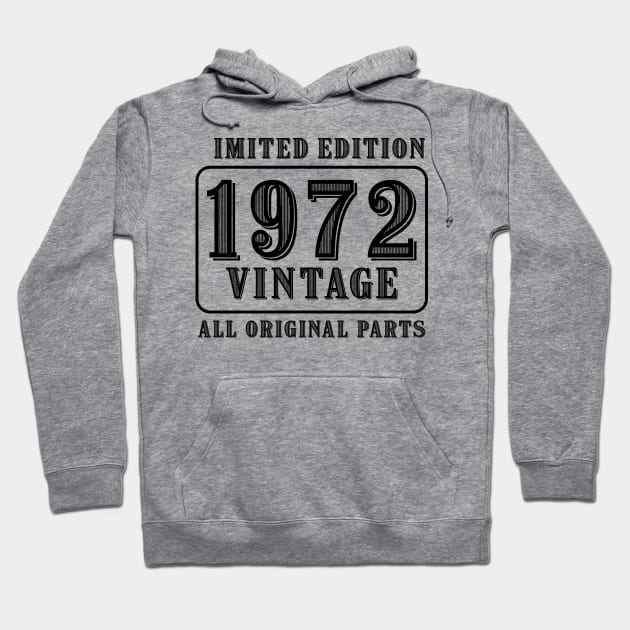 All original parts vintage 1972 limited edition birthday Hoodie by colorsplash